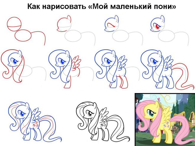 Как нарисовать мою маленькую пони поэтапно Как нарисовать мою маленькую пони поэтапно