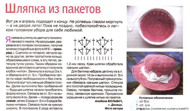 Вязание из мусорных пакетов схемы Вязание из мусорных пакетов схемы