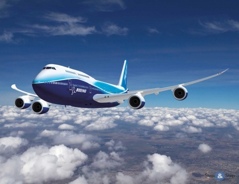 Який заправний обсяг лайнера Боїнг-747?