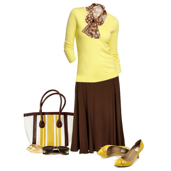 Желтый с коричневым в одежде