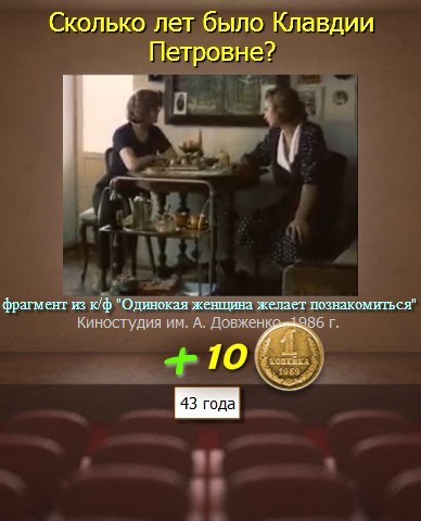 Улюблена радянське кіно. Скільки років було Клавдії Петрівні?