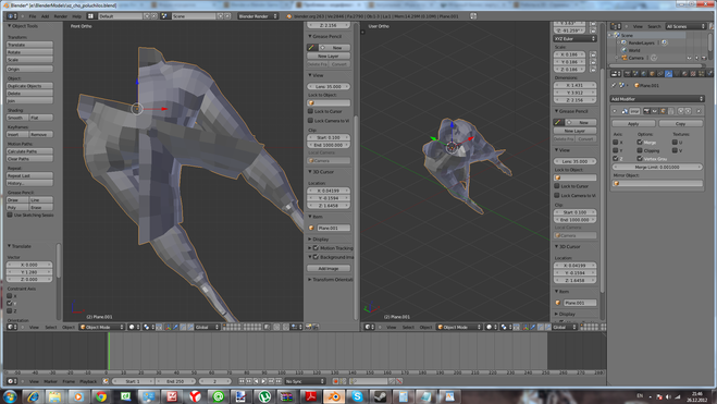 Blender. Проблема з модифікатором Mirror. Як виправити?