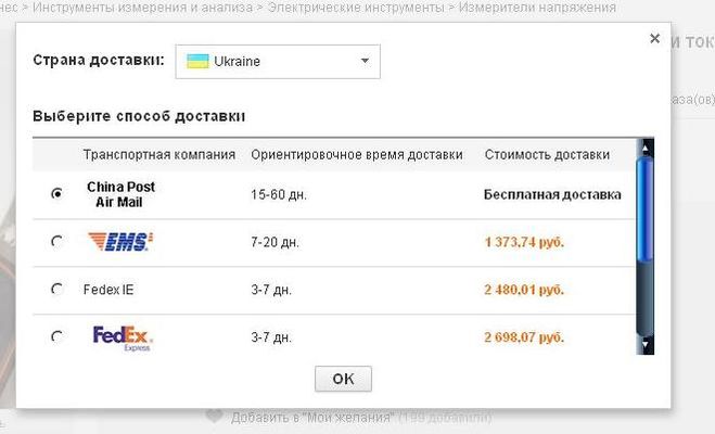 Яку доставку вибрати на аліекспресс?