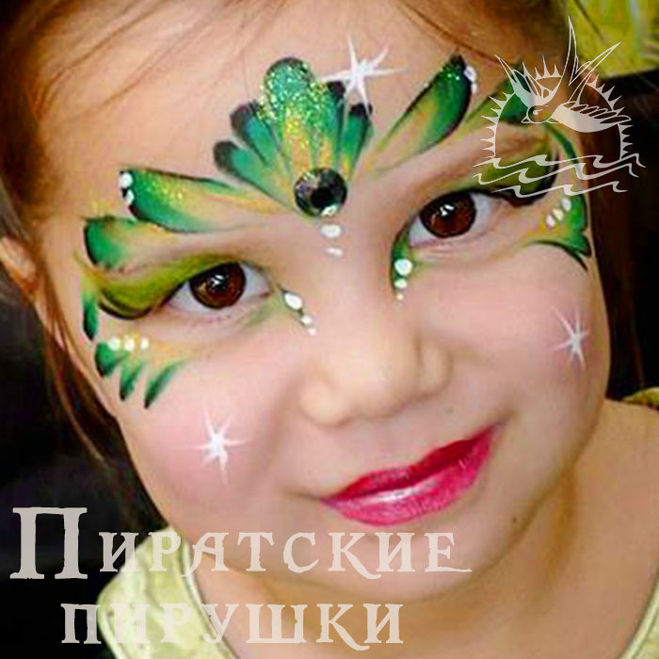 Який можна створити аквагрим, мейк-ап, нейл-арт в зелених тонах?
