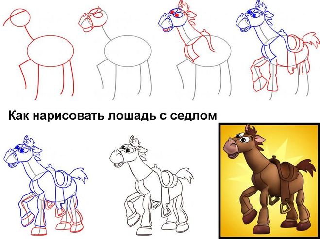 Як намалювати коня олівцем поетапно?